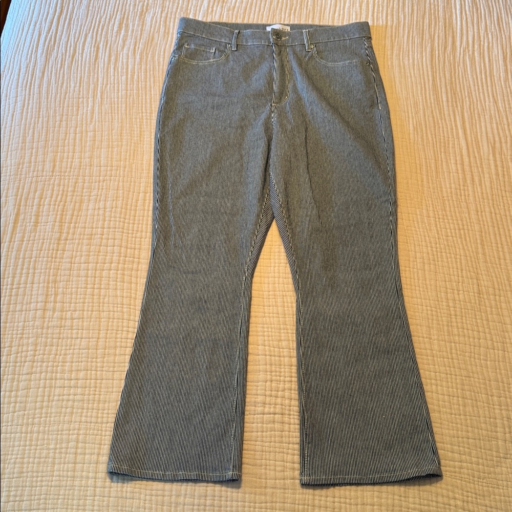 LOFT - Pinstriped High Waist Kick Crop Pants - Size 31/12